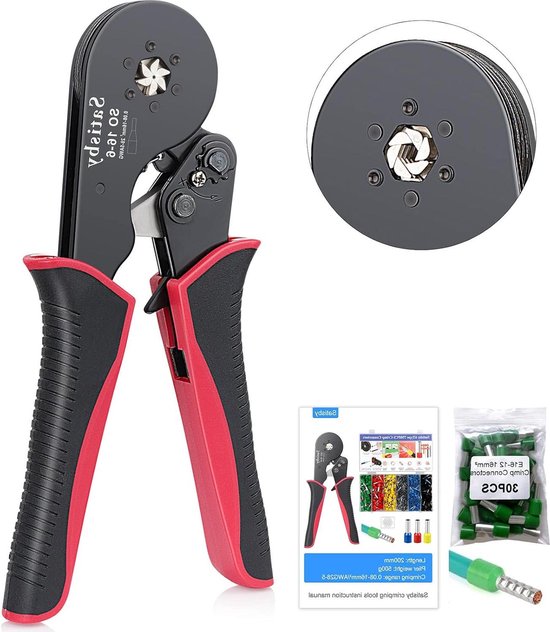 Krimptang adereindhulzen 16mm2 - adereindhulstang met 30 stuks adereindhulzen van Merkloos