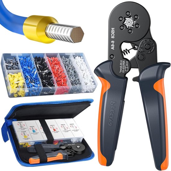 Krimptang adereindhulzen - Preciva krimptang set voor 025-6 mm² kabelschoenen 1900 stuks van Preciva