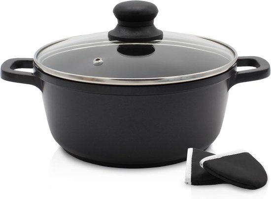 Krüger Leipzig 22020TH gegoten aluminium vleespan met thermogrips, 20 cm, zwart