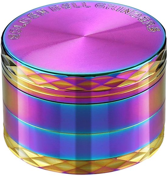 Kruiden- en Specerijenmolen van Zinklegering in 4 Kleurrijke Stukken met Diamantvormige Decoraties - Perfect voor Keuken en Koken