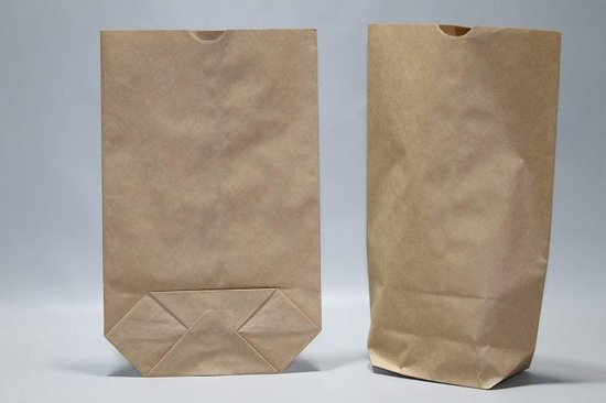 Kruisbodem Zakken Kraft (inhoud 2,5kg) 22,5x37cm - 1 laags 70 grs 100 stuks)