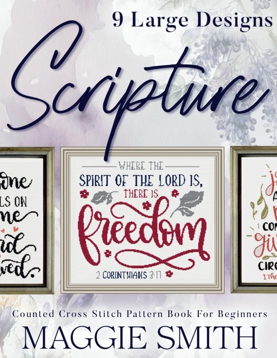 Kruissteek Patronenboek voor Beginners: Gemakkelijke Religieuze Borduurpatronen met Grote Letter van Merkloos