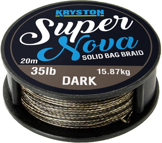 Kryston - Super Nova Slow Sinking Supple Braid - 20 meter - Dark Silt (35 lb) van Kryston