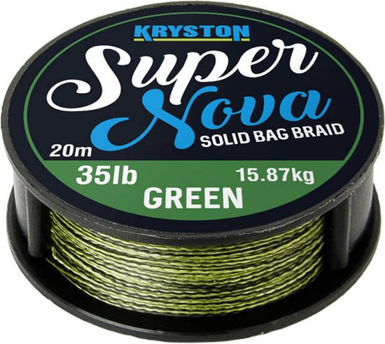 Kryston - Super Nova Slow Sinking Supple Braid - 20 meter - Weed Green (35 lb) van Kryston