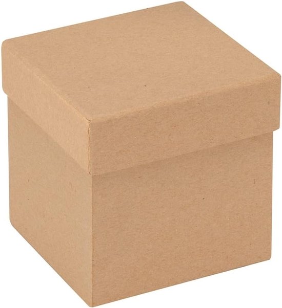 kubus, karton, natuur, 11,5 x 11,5 x 11,5 cm