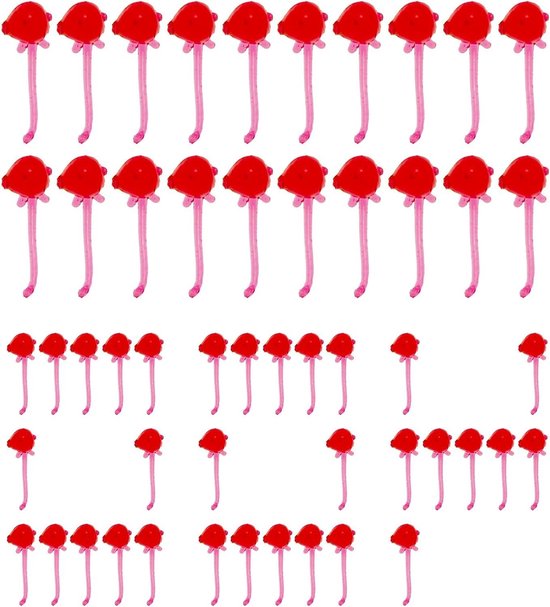 Kunst aas - Vis lokker - Vissen in zoet water - Zwevend ontwerp - 400 stuks - Rood