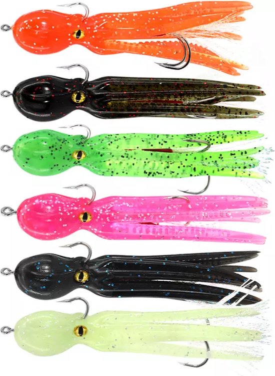 Kunstaas Inktvis - Set van 6 stuks - 11cm van Yokozuna.