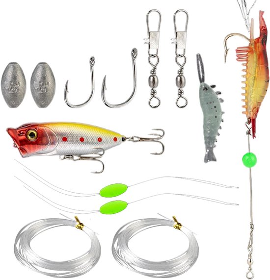 Kunstaas Kit - Vis Aas - Zoetwater Vissen - Complete Visoplossing - 13 Delig - Multicolor