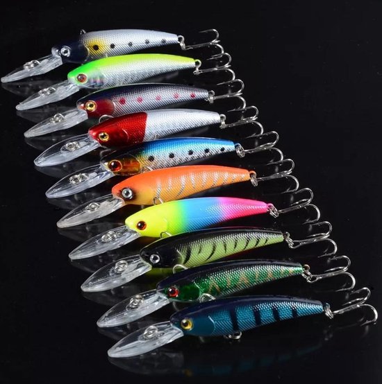 Kunstaas set - 10 dieplopende Pluggen - 8,3 gram - 9 cm - Snoek - Snoekbaars - Baars