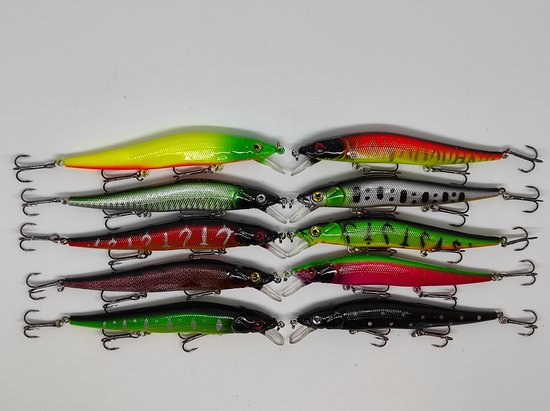 Kunstaas set - 10 Pluggen - 13,5 gram - 12 cm - Snoek - Snoekbaars - Baars - Zeebaars van Tacticseltje