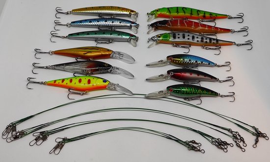 Kunstaas set 22 delig - Pluggen voor alle type roofvis - Snoek - Snoekbaars - Baars