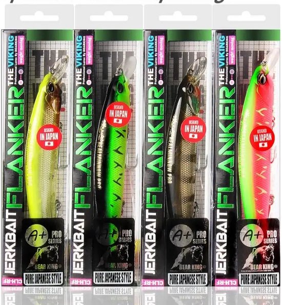 Kunstaas set - 4 luxe Japanse Pluggen per stuk verpakt - 17 gram - 12 cm - Snoek - Snoekbaars - Baars - Zeebaars