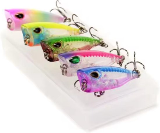 Kunstaas set 5 delig Inclusief 2x stalen onderlijn - visaas - 4cm - 3,5 gram - Roofvissen - CrankBaits van Ingear