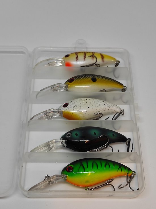 Kunstaas set - 5 diep lopende pluggen - 15 gram - 10 cm - Snoek - Snoekbaars - Baars