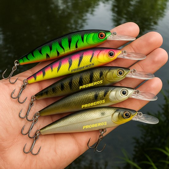 Kunstaas set - 5 Pluggen - Luxe verpakking per stuk - 13 gram - 12.5 cm - Snoek - Snoekbaars - Baars - Zeebaars