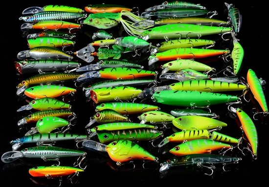 Kunstaas set - 50 verschillende Pluggen - Crankbaits - Swimbaits - Jerkbaits - Poppers - Voor alle soorten roofvis van Tamaris