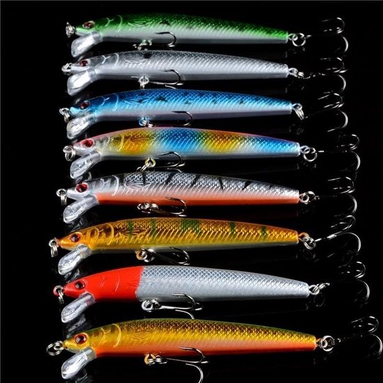 Kunstaas set -  8 Pluggen - 7,6 gram - 10 cm - Snoek - Snoekbaars - Baars