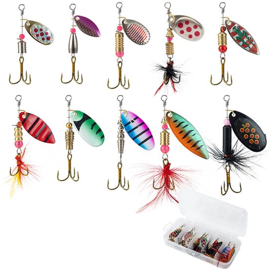 Kunstaas set (Set A) - 10 Stuks - pluggen met haak - Kunstaas - Jerkbaits - Crankbaits - Rubberen vis - Visaas - Zacht Kunstaas - Alle type roofvis - Visaas Zeevissen Set - Rubberen Vissen Met Jigkop - Voor snoek, baars, snoekbaars, vissen van YOTO.