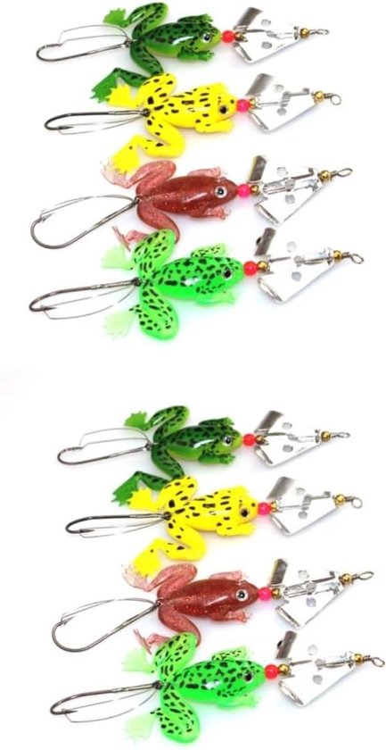 Kunstaas Set - Vis Lokaas - Vissen - Kikker Vorm - 8 cm - Willekeurige Kleur