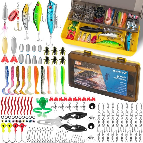 Kunstaas Set - Visgerei Kit - Vissen Vangen - 144 Delig - 21 x 11.2 x 4.2 cm - Standaard Kit van Merkloos
