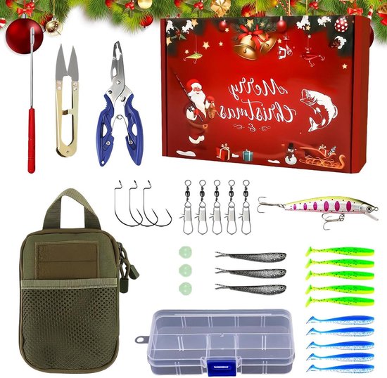 Kunstaas Set - Vistuig Kerst - Vissen Buiten - Feestelijk Thema - 19 x 13 x 4.5 cm - E-pak