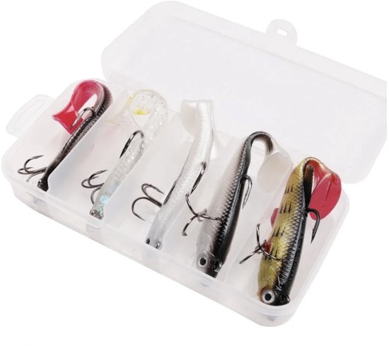 Kunstaas set voor roofvis 5 stuks - snoek baars vissen - pluggen met haak - 12 gram - hengelsport kunstaas - 5 pluggen in een doosje