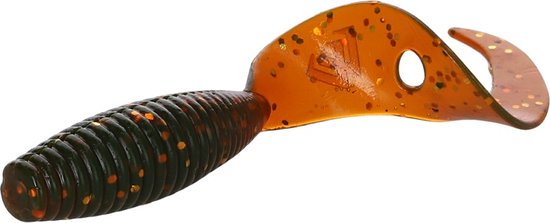 Kunstaas Twister 64mm/Motoroil Goud - 6 stuks | Mikado Kunstaas | Fishing lures | Roofvissen van Merkloos
