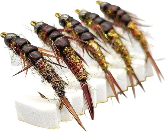Kunstaas Vliegvissen Set - Visgerei Assortiment - Forel Vangen - Handgebonden Kwaliteit - 5 Stuks - Niet Gespecificeerd