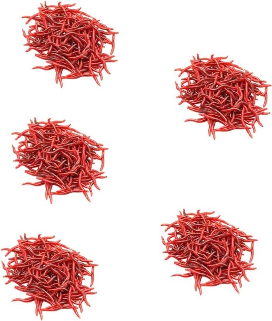 Kunstaas Wormen - Valse Regenwormen - Vissen Lokken - Levensechte Simulatie - 750 Stuks - Rood