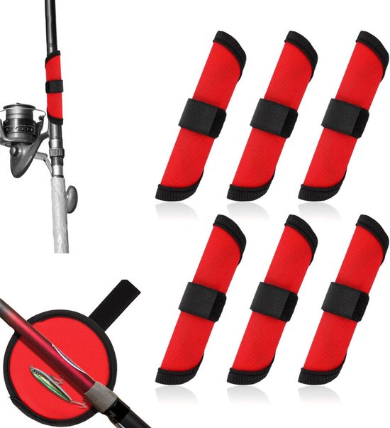 Kunstaashoes - 6 stuks - Beschermhoes voor visaas - Beschermhoes voor Vishengel - Hengel Beschermers voor kunstaas - aasbeschermer - voor veilige visserij - Hengelaccessoires - Rood