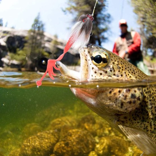Kunstmatig vissen simulatie muisvorm hars lokken aas - zacht aas visgerei met dubbele dreg haak - voor zout water zoet water (wit) van Merkloos