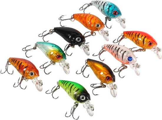 Kunstmatige Visaas met 3D Ogen, Kleine Dikke Crankbait, 4.5cm/4g voor Effectief Vissen