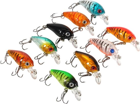 Kunstmatige Visaas met 3D Ogen, Kleine Dikke Crankbait voor Effectief Vissen, 4.5cm/4g