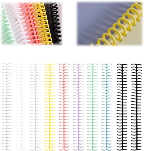 Kunststof bindspoelen met 30 gaten - Ideaal voor ringbinders, steekkammen en notitieboeken, perfect voor papier en albums
