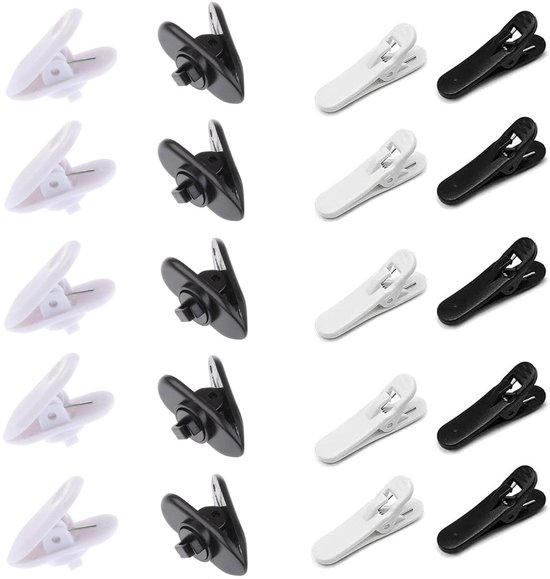 Kunststof hoofdtelefoon kabelclips - zwart en wit (20 stuks) van Ugreen