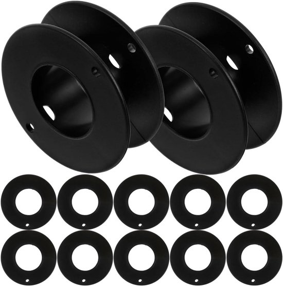 Kunststof Spoelen - Lege Spoelen - Naaiwerk - Duurzaam en Praktisch - Compact - Zwart van Merkloos