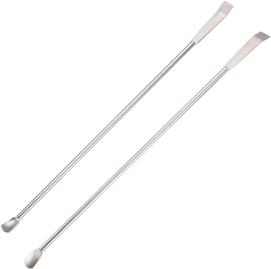 Laboratory Spatula Stainless Steel Spoon, Mini Micro Spoon, Laboratory Spoon, Silver 22cm Micro Medicine Spoon (2 PCS) - ShopVlot