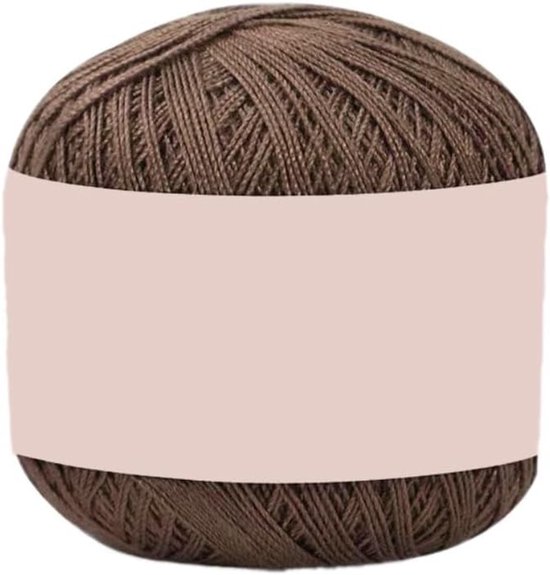 Lace Haakgaren 60g - Bruin, Ideaal voor Haken, Breien en Creatieve Projecten met Katoen van Merkloos