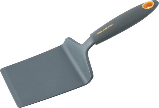 Lasagnaschep 28 cm SOFT, keukenhulp met kunststof functioneel deel, pizzaschep voor gecoate potten en pannen (kleur: oranje/grijs), hoeveelheid: 1 stuk