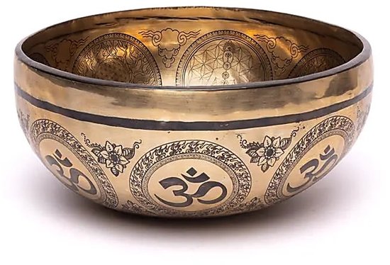 Lasergegraveerde klankschaal Chakra Flower of Life - ±1400-1600 G; ±22-24 Cm - ±1400-1600 g ; ±22-24 cm