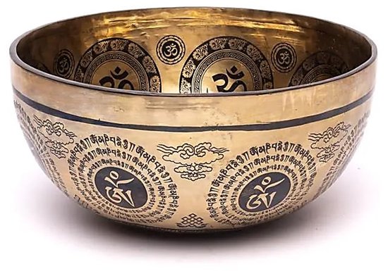 Lasergegraveerde klankschaal Lakshmi - ±1400-1600 G; ±22-24 Cm - ±1400-1600 g ; ±22-24 cm