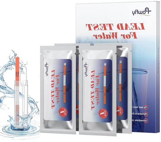 Lead Test Kit voor Drinkwater - 4 Stuks, Nauwkeurige Detectie van Lood tot 5 ppb, Ideaal voor Stadswater en Putwater Kwaliteitscontrole