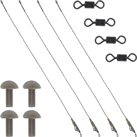 Leadcore Helicopter Rig voor Karpers, met Veiligheidslead Clip, Professionele Vissaccessoires, 4 Stuks, 100 cm, Ideaal voor Karpers en Forellen Vissen