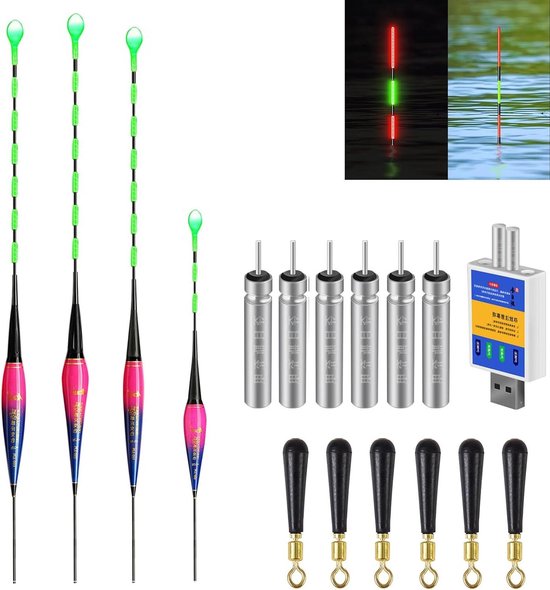 LED dobber vis set met beetverklikker en zwaartekrachtsensor - Hengelaccessoires voor vissen in meer, rivier of vijver van Merkloos