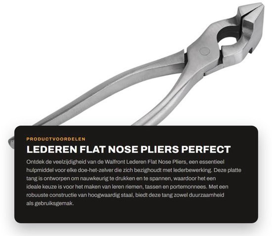 Lederen Tang - Hoogwaardige Staal - 20 × 15 cm - Voor Leerbewerking - Handgereedschap - Schokbestendig - Lichtgewicht 300 g - Tangen