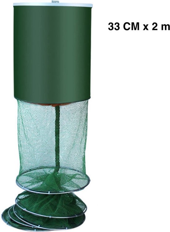 Leefnet - Visnet - Bewaarnet - Vissen - Rond - Groen - 33 cm x 2 m van Merkloos