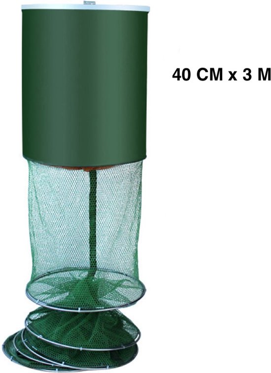 Leefnet - Visnet - Bewaarnet - Vissen - Rond - Groen - 40 cm x 3 m van Merkloos