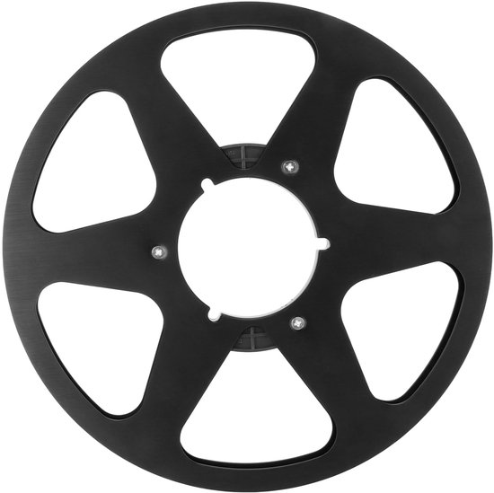 Lege bandspoel, 1/4 inch (10,5 inch) met 6 gaten, universele open spoel voor geluidsopname, aluminium opnamespoel, voor Studer (zwart) van Merkloos