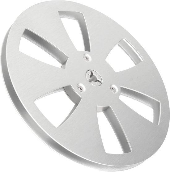 Lege Spoel - Haspel Rol - Tape Opnemen - 6-gaats Flens - 7 Inch Diameter - Zilverkleurig