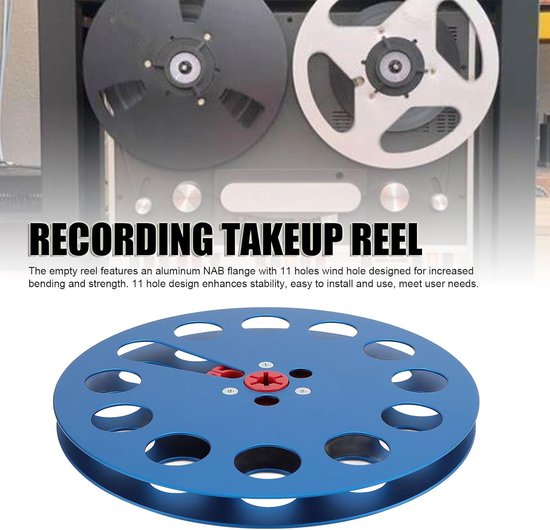 Lege Spoel - Tape Reel - Opslag Media - 11 Gaten Ontwerp - 7 Inch Diameter - Blauw